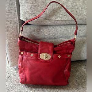 Michael Kors Red Soft Leather Shoulder Bag